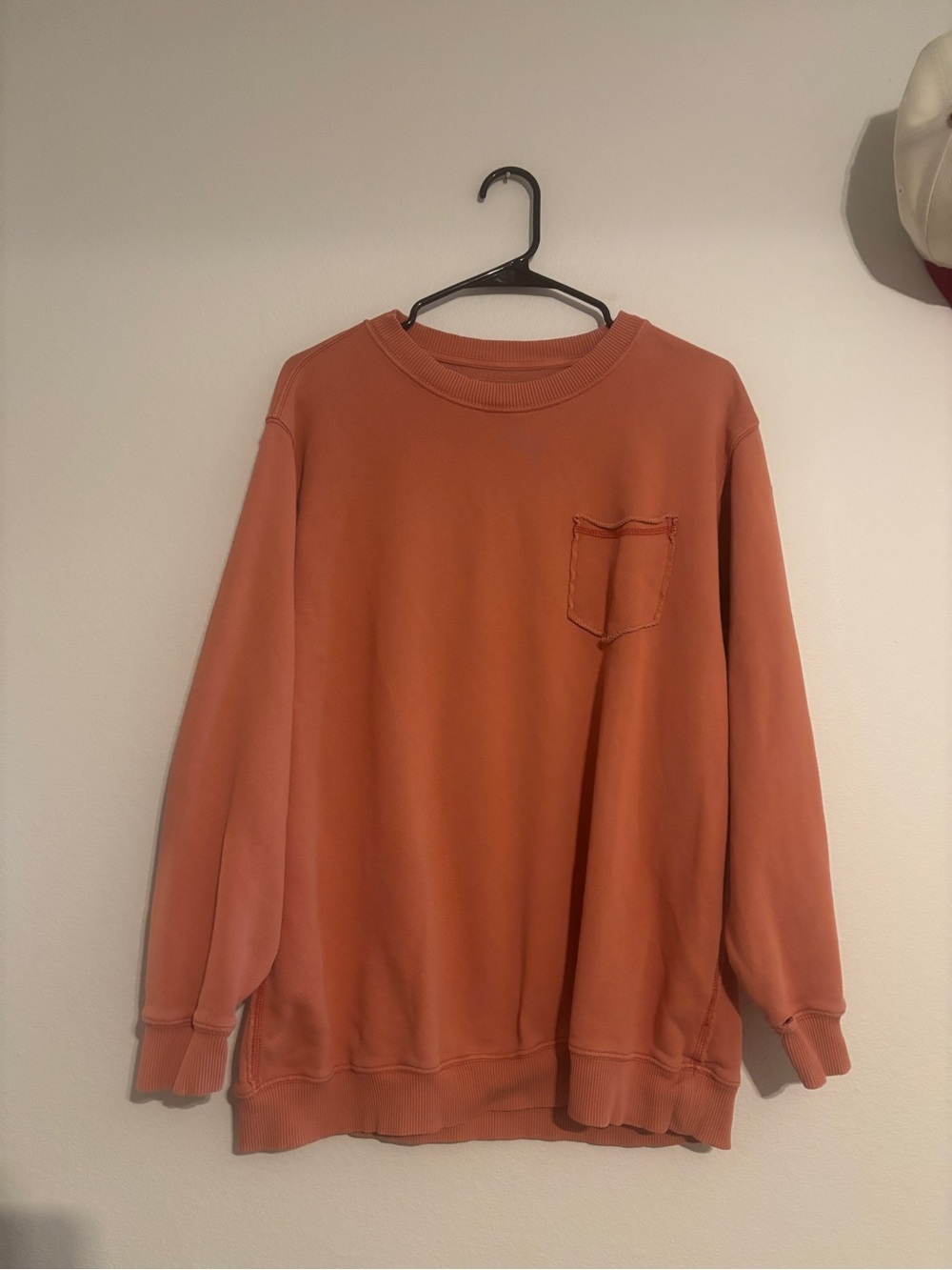 aerie women’s Rust Orange Crewneck with Chest Pocket